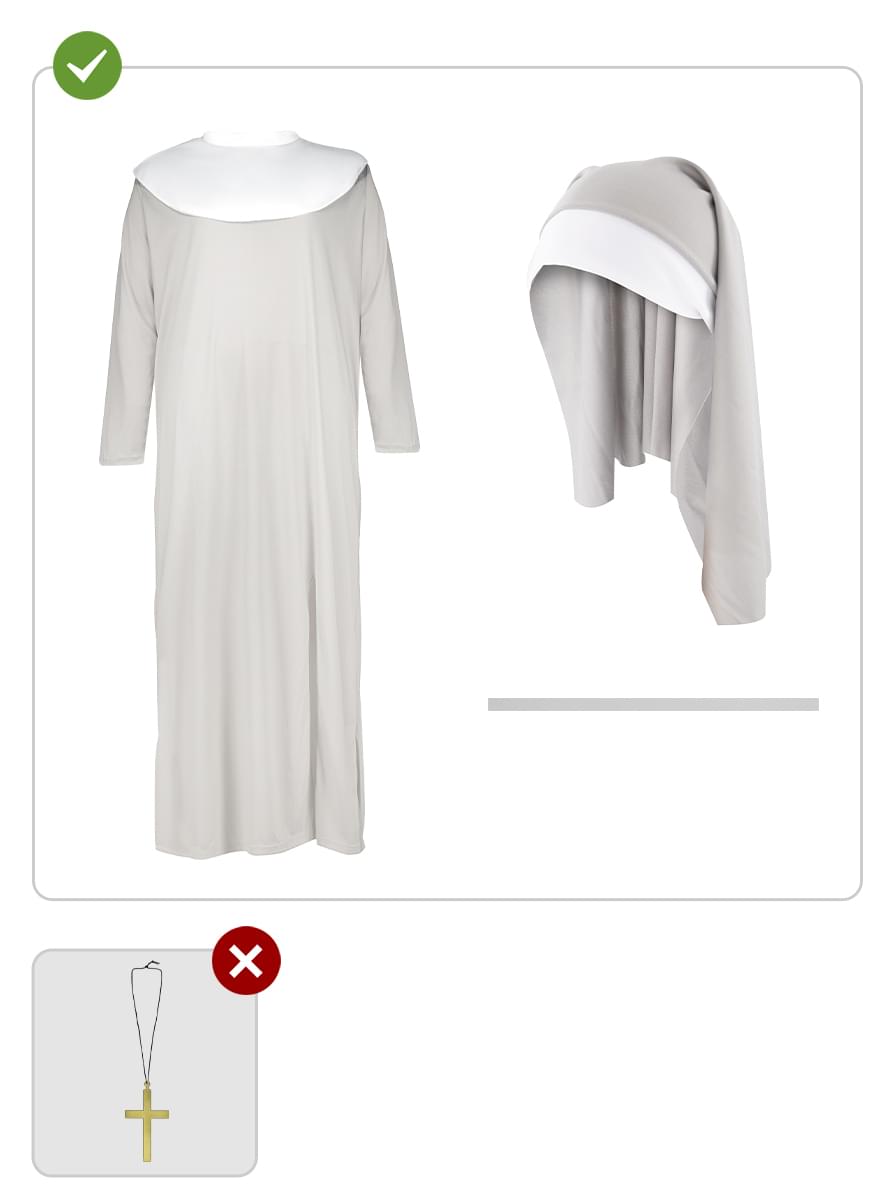 Zombie Ghost Nun Costume for Women