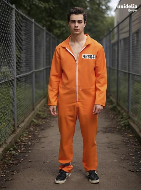 Combinaison Prisonnier Orange Pour Homme - Déguisement Halloween, Fêtes Costumées, Tailles M à XL