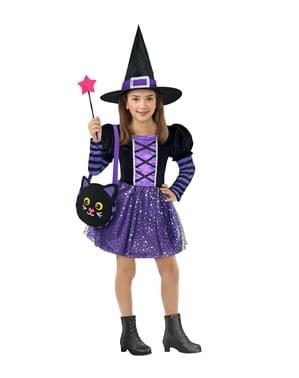 Disfraz de bruja con accesorios para niña