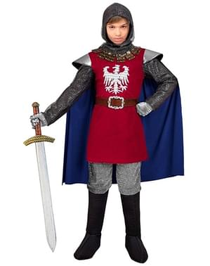 Burgundy medieval knight costume for kids