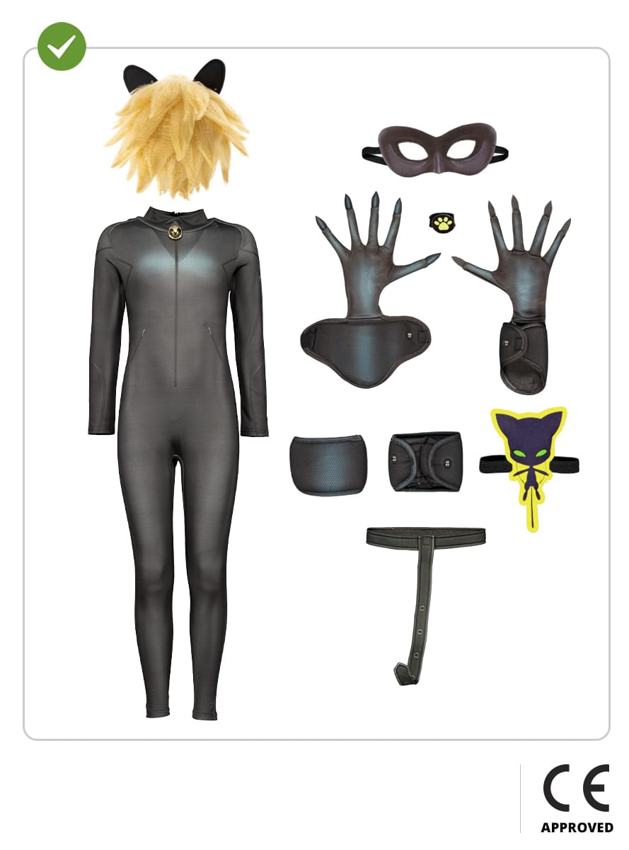 Cat Noir kostyme med tilbehør for gutt - Ladybug