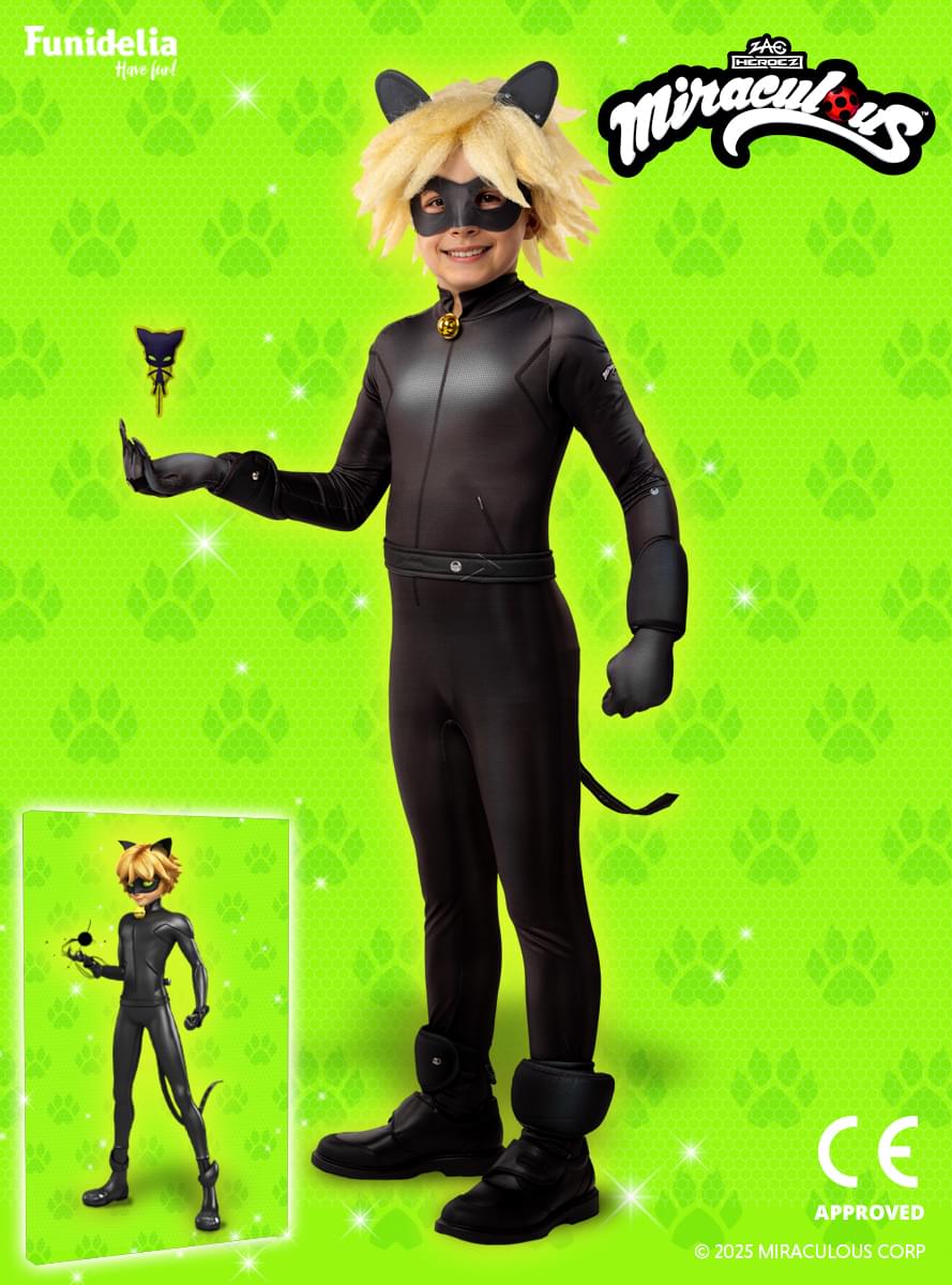 Cat Noir kostyme med tilbehør for gutt - Ladybug
