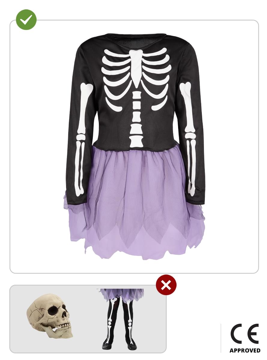 Skelet kostume til piger