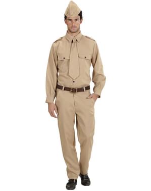 Soldat fra 2. verdenskrig plus size kostume til mænd