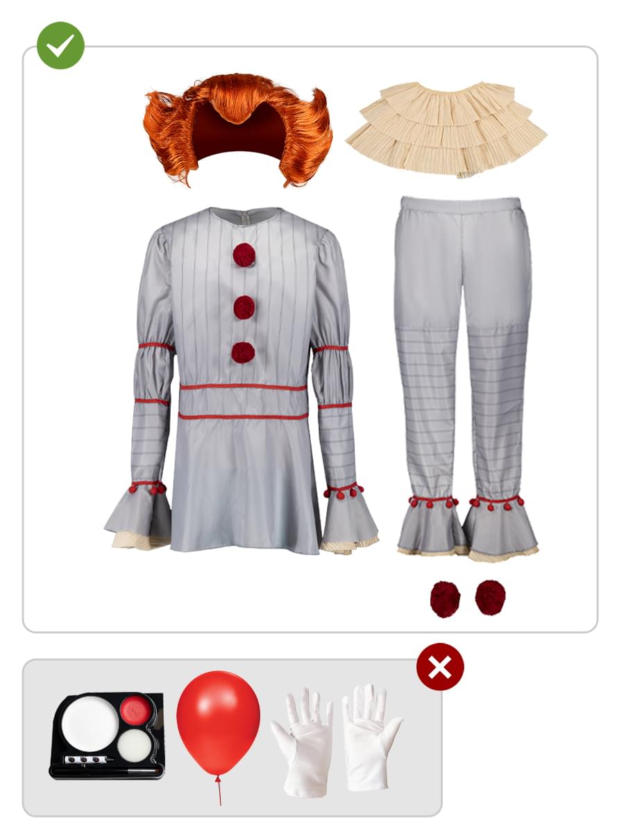 Pennywise Kostüm mit Perücke - ES: Kapitel 2