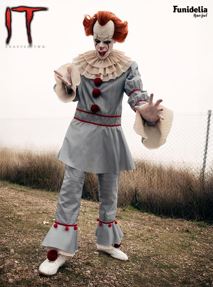 Pennywise kostume med paryk plus størrelse - IT kapitel to