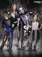 Skeleton kostuum glows in the dark for kids