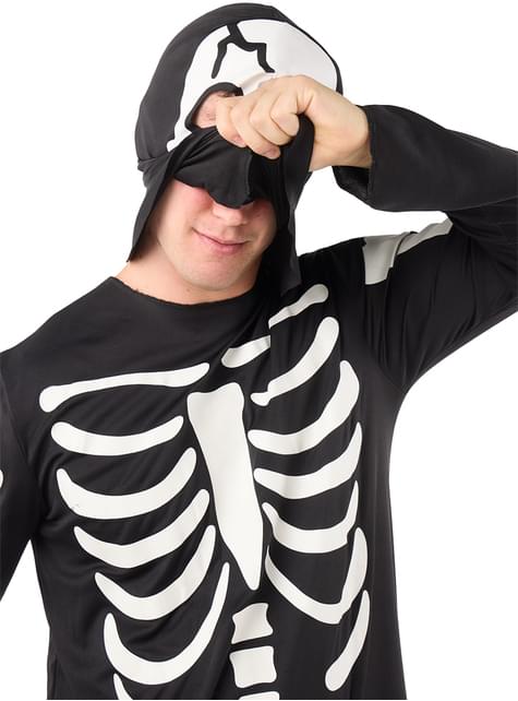 Skeletkostume, der lyser i mørket til mænd