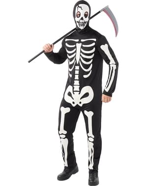 Disfraz de esqueleto brilla en la oscuridad para hombre talla grande