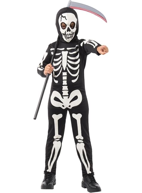 Skeletkostume der lyser i mørket til børn