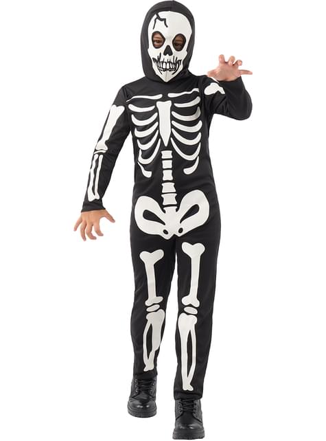 Skeletkostume der lyser i mørket til børn