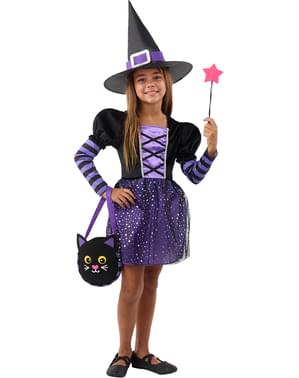 Witch costume with accessories for girls