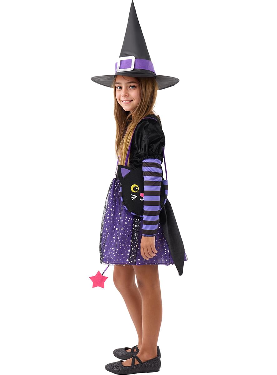 Witch costume with accessories for girls
