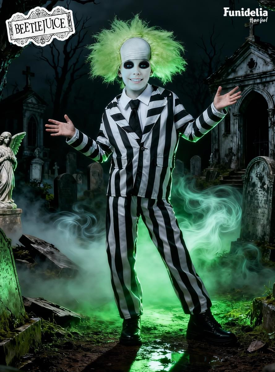 Beetlejuice peruko berniukams