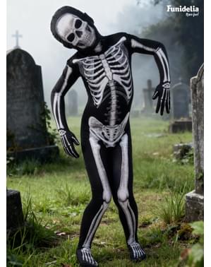 Fantasia de esqueleto segunda pele para crianças