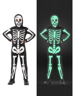Glow in the dark skeleton costume for kids