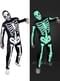 Skeletkostume, der lyser i mørket til mænd
