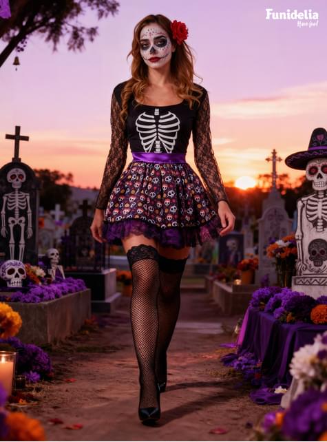 Strój Szkielet Catrina dla kobiet