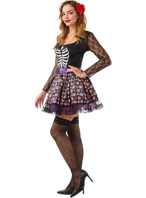 Catrina skeleton costume for women plus size