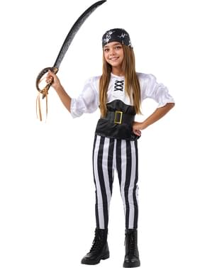 Déguisement pirate à rayures fille - Collection Blanc et Noir