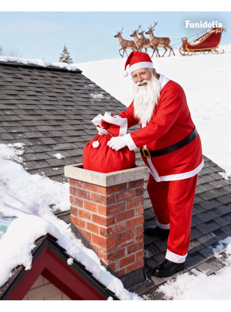 Fato de Pai Natal para homem com acessórios tamanho grande