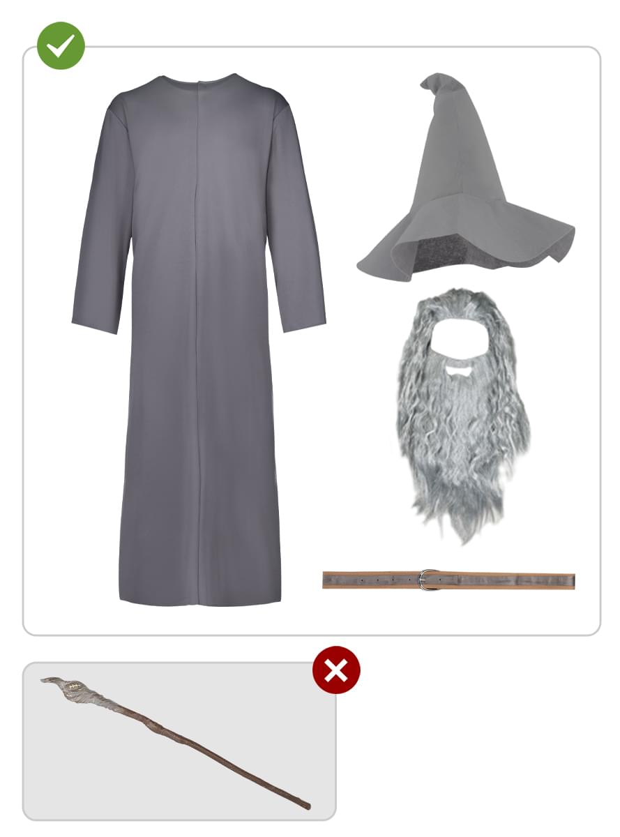 Gandalf kostým s parukou pro muže - Pán prstenů