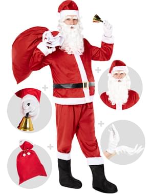 Disfraz de Papá Noel Deluxe para hombre con accesorios talla grande