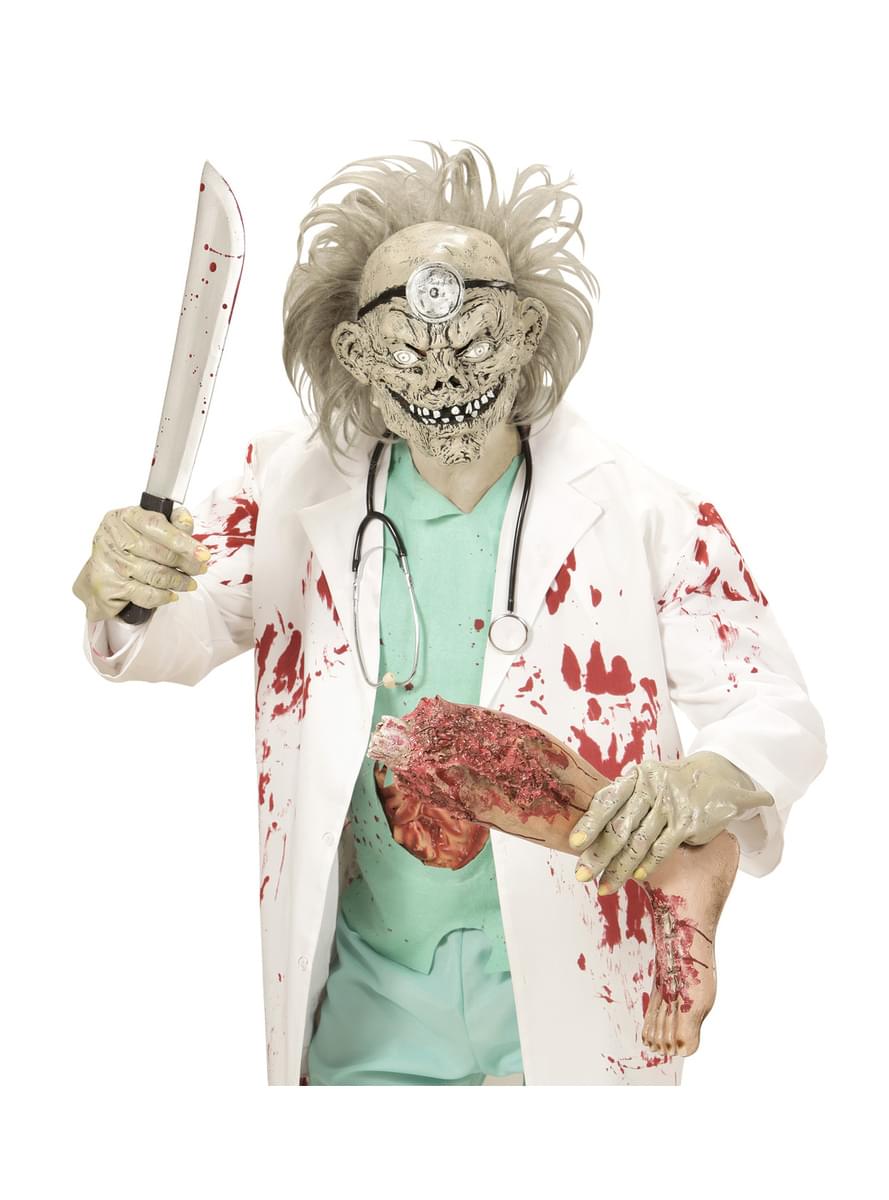 Adult's Zombie Doctor Mask with Hair