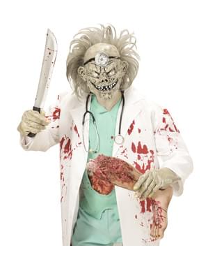 Doktor Zombie Maske mit Haar für Erwachsene