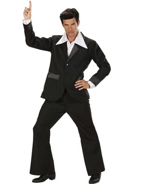 Fato disco preto para homem