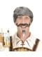 Peluca con bigote y perilla canoso para hombre