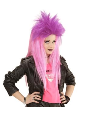 Perruque punk rose fluorescente fille
