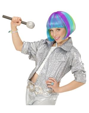 Perruque multicolore carré court fille