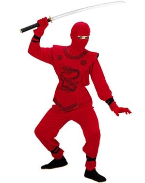 Poisi punase draakoni Ninja kostüüm
