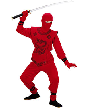 Детски костюм на червена драконова нинджа