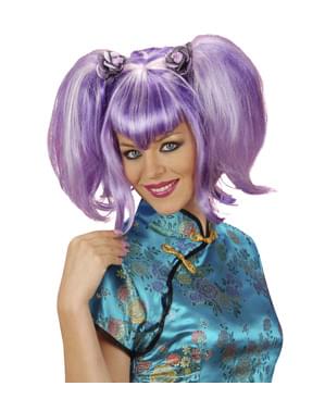 Perruque violette manga femme