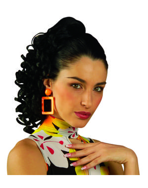 Parrucchino riccio moro per donna