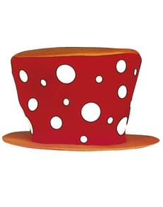 Chapéu de palhaço com bolinhas para adulto