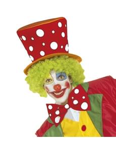 Chapéu de palhaço com bolinhas para adulto