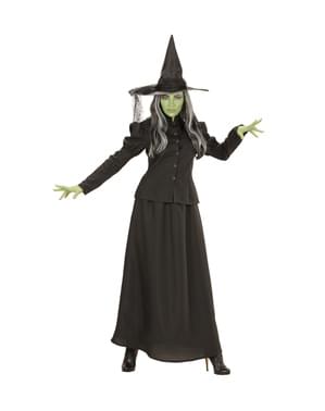 Böse Hexe Kostüm grün für Damen