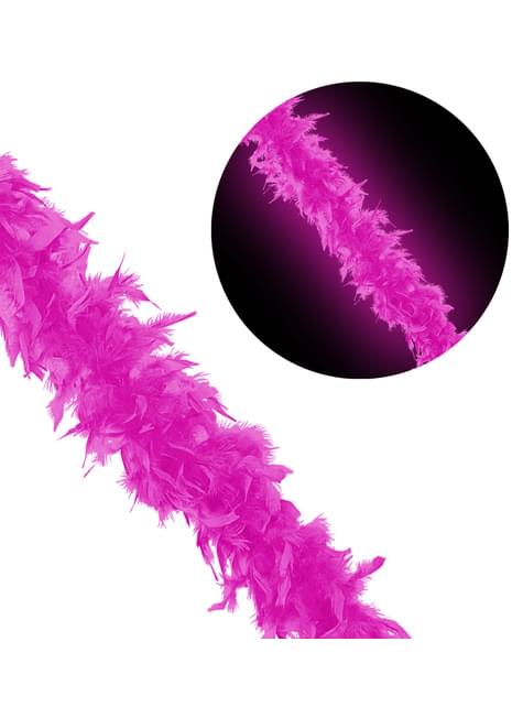 Boa di piume rosa fosforescente