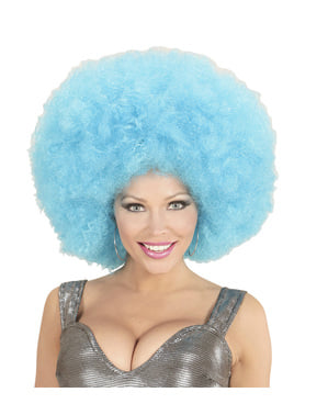 Ogromna afro lasulja v modri barvi za odrasle
