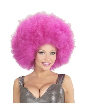 thumbnail image 2 of Adults Purple Afro Wig - 1960s 1970s Disco Hippy Fancy Dress Costume 2 of 4