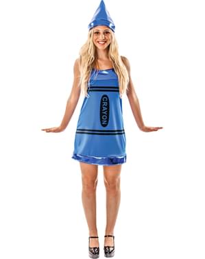 Woman's Blue Wax Painting Costume