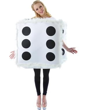 Fato de dado da sorte para mulher