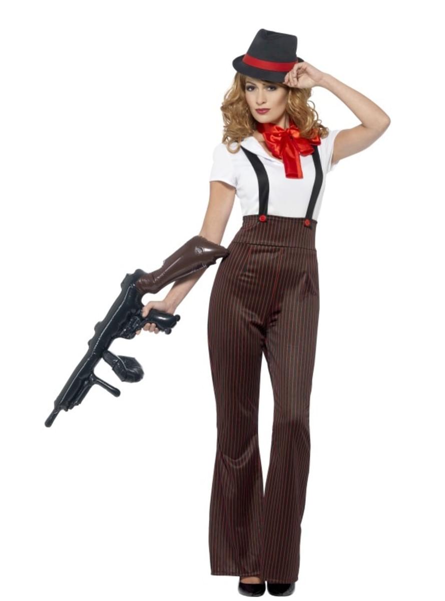 Fato de gangster glamorosa para mulher