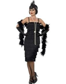 Costume da signorina in nero anni '20 per donna