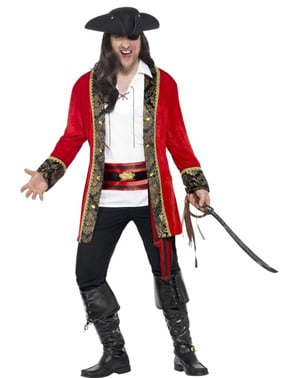Žmogaus piratų kapitono kostiumas
