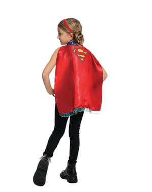 Girl's Supergirl Pelerin ve Baş Bandı