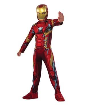 Çocuğun Iron Man Kaptan Amerika İç Savaş Kostüm